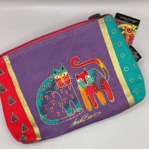 Laurel Burch Multicolor Cat Cosmetic Bag